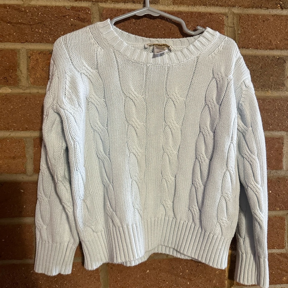 Cozy Cable Knit Sweater - Light Blue